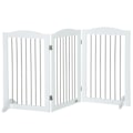 Miniatyrbillede 9 af 9: Rootz PawHut Folding Dog Barrier - Pet Gate - Justerbart Hundehegn - Holdbar MDF - 154cm x 30cm x 80cm - Hvid