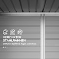 Miniatyrbillede 4 af 10: Rootz Steel Garden Tool Shed - Opbevaringsskur - Udstyrshus - Sikker opbevaring - 249b x 121t x 166/183h cm