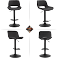 Miniatyrbillede 8 af 9: Rootz Barstol i imiteret læder - Vintage barstol - Vandtæt og ergonomisk - Justerbar højde - 48 cm x (85-105,5 cm) x 49 cm