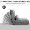 Miniatyrbillede 7 af 9: Rootz 2-i-1-gulvstolseng - Justerbart ryglæn - Sovesofa - Høj komfort - Holdbar stålramme - 102L x 73W x 53H cm (Sofa) / 102L x 167W x 11H cm (Senge)