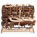Pikkukuva 6 / 6: Puzzle 3D Mekaniikka - Ugears - V8 Moottori - Puu - 776 osaa - Mittakaava 1:6 Beige