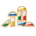 Miniatyrbild 1 av 4: Sensoriska block - Guidecraft - Regnbågsblock - 8 delar - Färgad sand - Inomhus Beige