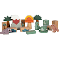 Miniatyrbild 2 av 6: Byggklossar i trä - Liten fotsällskap - Dino - 6 figurer - FSC-certifierade - Blandat Beige