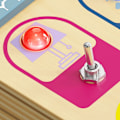 Miniatyrbild 5 av 6: Interrupter Busy Board, Utbildningsspel, för att lära sig att trycka/vända/vippa, från 36 månader, TOP BRIGHT Beige