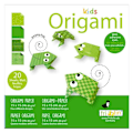 Miniatyrbild 1 av 6: Origami-kit - Fridolin - Groda - 20 Ark - 4 Mönster - För Barn Från 6 År Grön
