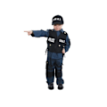 Miniatyrbild 1 av 4: SWAT Agent kostym för pojkar 5/6 år - CHAKS - Yrke - Polyester - Blå blått och svart