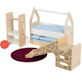 Pikkukuva 2 / 2: Nukkehuonekalut - Small foot company - Lastenhuone - Mökki sänky - Giraffiliukumäki - 11 osaa Beige
