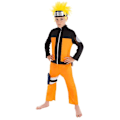 Pikkukuva 2 / 4: Naruto-poika-asuste - Naruto - Fiktiohahmo - Oranssi - Polyesteri Vit 7-8 år gammal