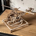 Miniatyrbild 4 av 4: Trämodell - UGEARS - Minihelikopter - 3D-pussel - Inomhus - Vuxen