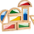 Miniatyrbild 3 av 4: Sensoriska block - Guidecraft - Regnbågsblock - 8 delar - Färgad sand - Inomhus Beige