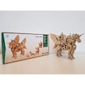 Miniatyrbild 3 av 3: Maquette Licorne - GIGAMIC - Litet Modell - I Trä - 140 Delar - Från 7 År Beige