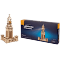 Pikkukuva 1 / 6: 3D-palapeli 340 osaa Ugears Aleksandrian majakka valolla Puu Beige