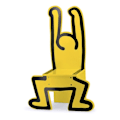 Miniatyrbild 3 av 5: Trästol - VILAC - Keith Haring gul - Samtida - Design - Barn Gul