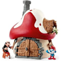 Pikkukuva 1 / 4: Schleich-hahmo - Smurffien talo kahdella hahmolla - Smurffi ja Gargamel Flerfärgad
