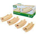 Miniatyrbild 2 av 4: Små böjda skenor - BRIO - Set med 4 element i bokträ - Blandat - Inredning kastanj