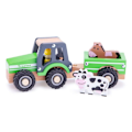 Miniatyrbild 1 av 5: Nya klassiska leksaker - Traktor med släp och djur Grön