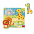 Miniatyrbild 1 av 4: Wild Animals Interlocking Puzzle - GOULA - 4 träbitar - Blandat - Från 12 månader Flerfärgad