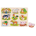 Miniatyrbild 2 av 2: Farm Animals Puzzle - GOKI - Mindre än 100 bitar - Baby - Från 12 månader Flerfärgad