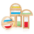 Miniatyrbild 1 av 4: Sensoriska block - Guidecraft - Regnbågsblock - 8 delar - Färgat vatten - Glitter Beige