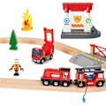 Pikkukuva 2 / 5: Brio World Circuit Action Pompier - Täydellinen pakkaus 18 osaa - Puinen junarata - Ravensburger - Sekä tytöille että pojille 3-vuotiaasta alkaen - 3 Flerfärgad
