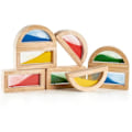 Miniatyrbild 2 av 4: Sensoriska block - Guidecraft - Regnbågsblock - 8 delar - Färgad sand - Inomhus Beige