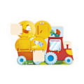 Miniatyrbild 3 av 6: Pussel Cache-Cache Traktor i Trä - 5 Dörrar att Öppna - Utvecklar Finmotorik - Från 12 Månader Orange