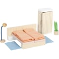 Pikkukuva 1 / 5: Nukkekodin huonekalut - Small foot company - Makuuhuone - 2 sänkyä - Kaappi - Mukana lisävarusteet Beige