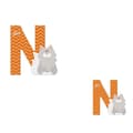 Sevi - Bokstav N - Norsk Katt Orange och grå