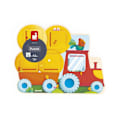 Miniatyrbild 6 av 6: Pussel Cache-Cache Traktor i Trä - 5 Dörrar att Öppna - Utvecklar Finmotorik - Från 12 Månader Orange