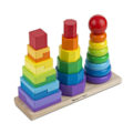 Pikkukuva 2 / 6: Muotoja lajitteltavaksi ja järjestettäväksi - MELISSA & DOUG - 3-in-1 pinoaja - 25 osaa - Sekä tytöille että pojille Flerfärgad
