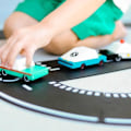 Pikkukuva 3 / 4: Pienet autot ja retro klassiset mini mallit puusta Candylab Candycar Suunnittelijat lasten ja aikuisten - Teal Wagon CN Blå