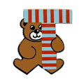 Pikkukuva 2 / 2: Puinen T-aatteet teddy kirje Flerfärgad