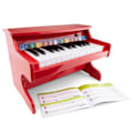 Pikkukuva 4 / 6: Piano puusta lapsille - NEW CLASSIC TOYS - E-Piano 25 kosketinta juniori - Integroitu vahvistin - Punainen Röd
