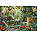 Miniatyrbild 2 av 3: Pussel med 100 bitar: Färgglad fauna i djungeln Grön