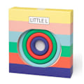 Pikkukuva 4 / 4: Vauvalleluovat - LITTLE L - Värikkäät silikonirenkaat - 5 rengasta ja 1 tukialusta - Keltainen - 12 kuukautta ja enemmän Gul