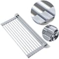 Dish Rack - Rollable - Stainless Steel - Foldable Silver