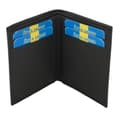 Small card holder with two bill compartments, genuine leather Black one size