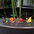 4-delars set, mini snigel skulptur bonsai ornament 4pc