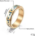Den Mørke Lysende Ring Måne Stjerne Spinner Ring til Kvinder Mænd Aurora Ring Stresslindrende Forlovelse Bryllup Løfte Band Par Ringe/Størrelse:12