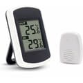 Ulable Inomhus Utomhus Digital Trådlös LCD Termometer Mini Rumstemperatursensor Liten Noggrann Väderprovare för Hem Sovrum Kontor Vit