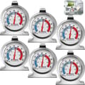 6x Kylskåpstermometer i rostfritt stål, Stor urtavla med röd display