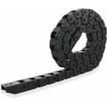 R28 Trækæde, 1 Stykke Plastikkabelremkæde 10mm x 10mm, 1m Længde, Bærer til 3D-printer, CNC Fræsemaskine (Sort) longziming