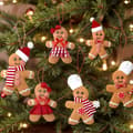 6-delars pepparkaksgubbe julgransdekoration set julgransprydnader