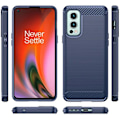 Miniatyrbild 2 av 2: OnePlus Nord 2 5G Borstat TPU Skal - Kolfiber - Blå Blå