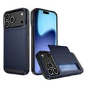 iPhone 17 Pro Hybridskal med Skjutkortplats - Mörkblå Blå