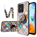 Miniatyrbild 1 av 2: Checkered Pattern Xiaomi Redmi 10C Hybridskal - Färgrik Mandala Animerad