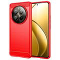 Realme 12 Pro/12 Pro+ Borstat TPU Skal - Kolfiber - Röd Röd