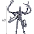 Miniatyrbild 5 av 5: T13 Actionfigur Tillbehör, Multi-ledad Rörlig 3D-Printad Leksak (W)