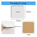 Miniatyrbillede 2 af 5: 12 stk. Sublimations firkantede coaster emner Bulk MDF emner Hardboard kork coasters Blank MDF kork coasters (B)