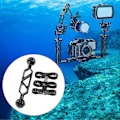 Miniatyrbillede 4 af 5: Scuba dykkerlygte i aluminiumslegering, dobbelt kugleledsarm og 2 sommerfuglclips til Un (W)